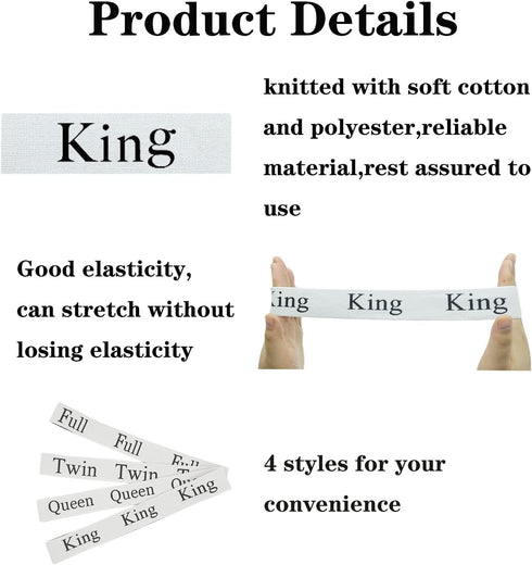 2 Pieces Bed Sheet Organizer Bands, Closet Organization Sheet Straps, Linen Labels Bedding Bands, Elastic Bed Sheet Storage Sheet Keepers (King)...