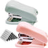 2 PCS Mini Stapler with Staples,Small Stapler with Built-in Staple Remover,25 Sheet Capacity Desktop Stapler with 2800 Standard Staples,Cute Stapl...