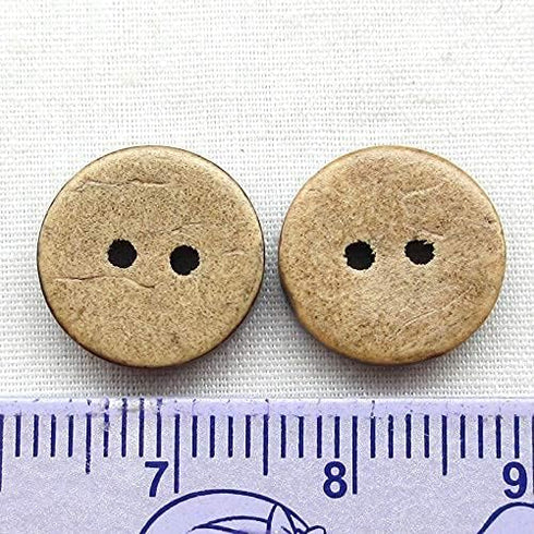 Chenkou Craft 100pcs Small 1/2"(13mm) Brown Natural Coconut Coco Button 2 Holes Craft Clothe Sewing (1/2"(13mm))...