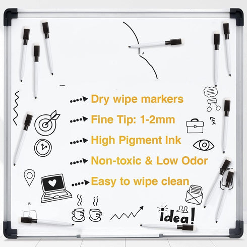 20Pcs Black Magnetic Dry Erase Markers, Small Dry erase Markers Fine Point Tip WhiteBoard Markers for Kids Teachers Office School Supplies...