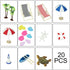 Dollhouse Decoration 20 Pcs Beach Style Miniature Ornament Kits Set 1:12 Foldable Dollhouse Beach Chair Umbrella Seaside Beach Accessories Statues...