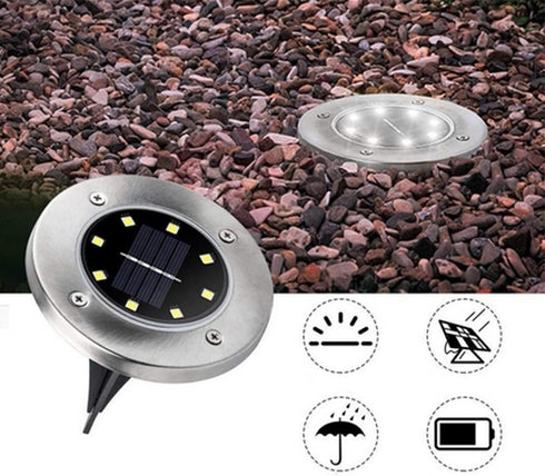 Solar Power Waterproof Stainless Steel Landscape 6 Color Changing LED Light Garden Light Pathway Light for Outdoor Lighting Auto On/Off...