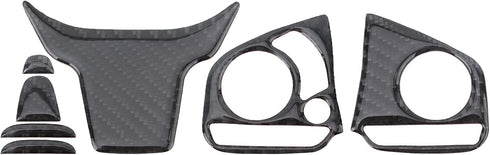 AUTOKAY Real Carbon Fiber Steering Wheel Cover Trim Fits for Honda Civic Sedan 2016-2020...