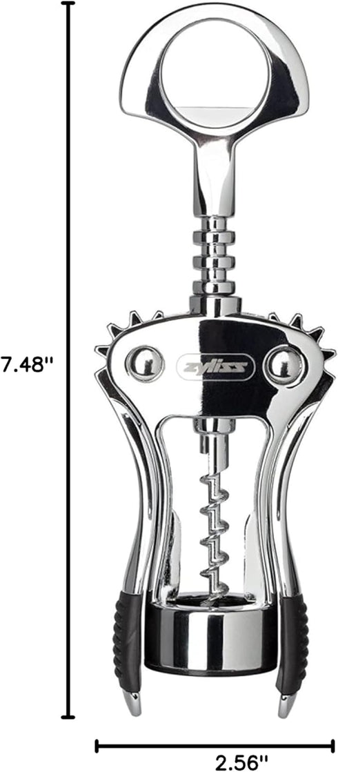Zyliss Stainless Corkscrew & Bottle Opener - Wine Corkscrew & Beer Bottle Opener with Rubber Handles - Dishwasher-Safe Kitchen Tool & Gadget...