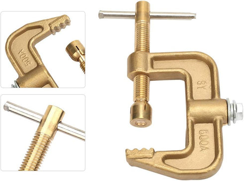 Welding Ground Clamp 500A Brass Material Classical G Shape Ground Welding Earth Clamp Brass Welding Clamp for Welding Machine...