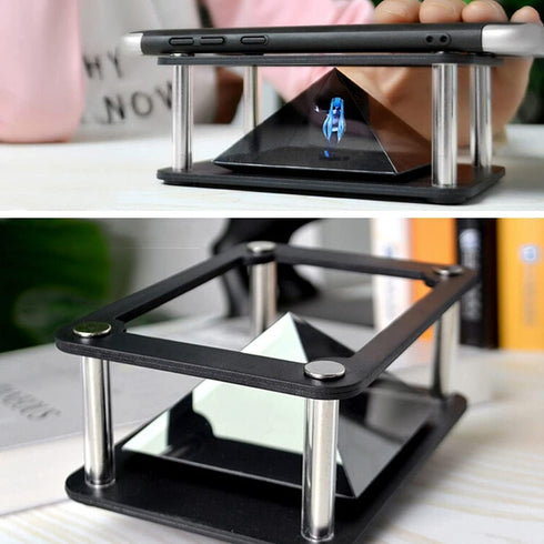 Smartphone Hologram Projector, 3D Holographic Display Stand 3.5-6inch Mobile Phone Hologram Projector Bracket (Cylindrical )...