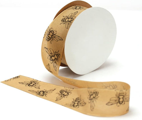 Offray Natural Bees Taffeta Craft Ribbon, 1-1/2-Inch Wide by 25-Yard Spool, Natural...