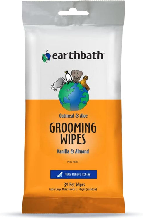 earthbath, Oatmeal & Aloe Grooming Wipes - Dog Wipes for Paws and Butt, Best Pet Wipes for Dogs & Cats, Helps Relieve Itchy & Dry Skin, Made in US...