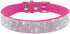 Small Dog Collar with Rhinestone Crystal Diamond Colorful Bling Girl Puppy Cat Collars (L, Hot Pink)...