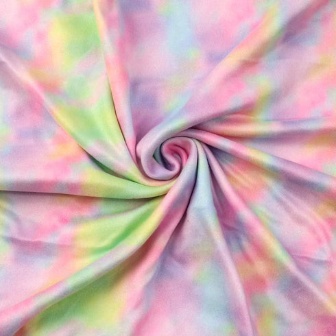 David accessories Double Brushed Poly Knit Fabric Tie-Dye Pattern Printing Fabric Stretch Spandex Knitting Fabric DBP Fabric by The Yard for Cloth...