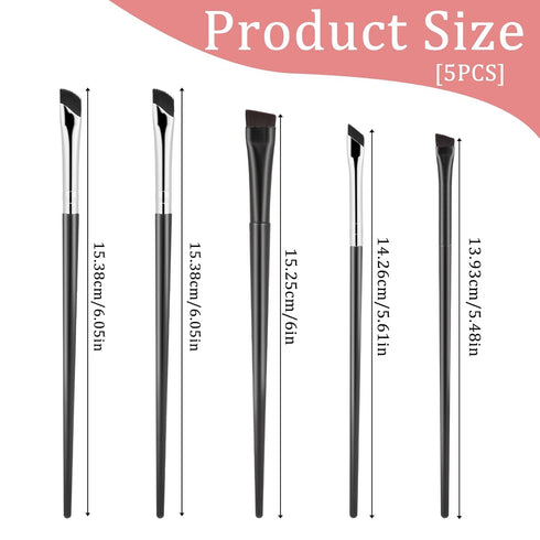 5Pcs Eyeliner Brushes, Fine Angled Eye Liner Ultra thin Precision Makeup Brushes Set, Slanted Flat Angle Eyeliner Brushes for Precision Liner...
