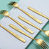 Berglander Gold Tea Fork, Stainless Steel Cake Fork Dessert Fork With Titanium Gold Plating 6.5 Inches Forks Pack of 6...