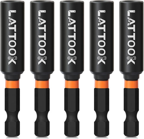 5PCS Magnetic Drill Bit Extension Set, 1/4" Hex Shank Extension Socket Drill Bit Holder Drill Bit Extender for Power Tools Impact Driver Drill, 2....