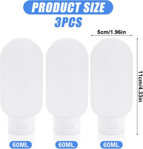 3pcs TSA Approved Travel Bottle Set Toiletries, Container Kits Portable Leak Proof Refillable Squeeze Cosmetics Airplane Essentials Shampoo Condit...