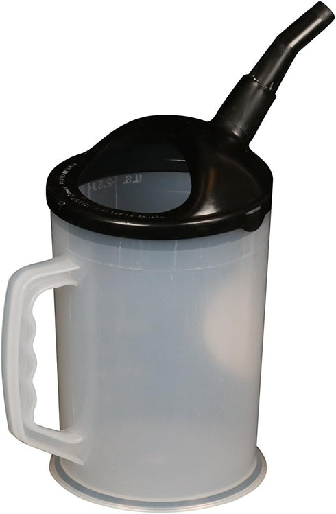 WirthCo 94026 Funnel King Heavy Duty Graduated Measuring Container with Black Spout - 87 oz. Capacity...
