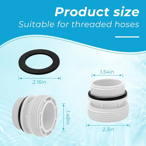 4560 Pool Hose Conversion Kit Compatible with Intex Pool Filter Pump Hose Adapter fit for Intex Pool 40mm to 1 1/2 Inch Conversion Kit - White, 6 ...