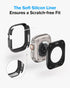 amBand Metal Case Screen Protector for Apple Watch Ultra 2/Ultra 49mm, W3 Rugged Bumper Thin Frame + 9H Tempered Glass Film + Ceramic-Like Back Co...