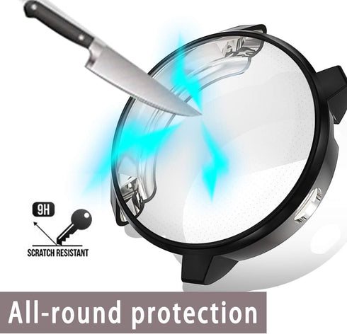 Compatible for Garmin Vivoactive 3 Music Waterproof Protective Case Soft TPU Plated Screen Protector Cover Scratch-Proof All Around Screen Cover B...