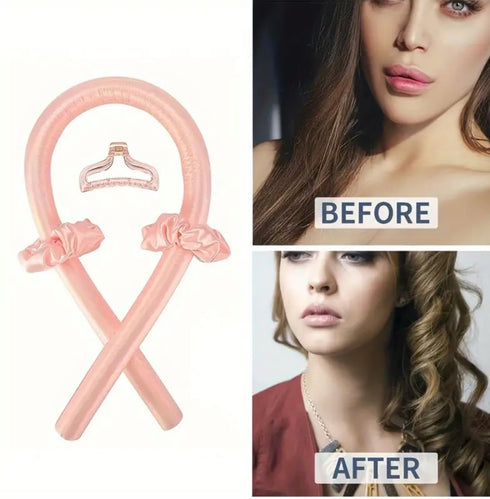 Heatless Curling Set - Satin Hair Rollers for Overnight Curls - Heatless Hair Curlers with Headband - Gentle and Effective Hair Care...