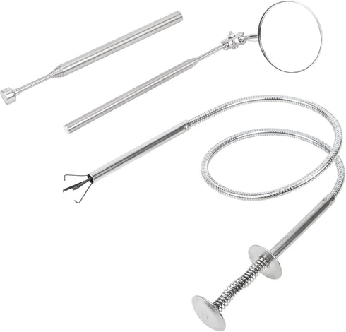 Performance Tool W1936 3-Piece Retrieval Tool Set with Magnetic Pick Up Tool, Extendable Mirror, and Claw Tool for Automotive and Home Repairs...