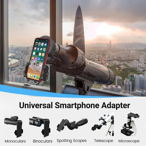 Adjustable Phone Scope Mount, Universal Telescope Phone Adapter, Phone Attachment for Binoculars, Monocular, Spotting Scope,Fits 4.2-7" Cell Phone...