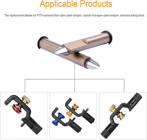 Armored Cable Stripper Replacement Blade Precision Steel Blade that can Cut Hard Materials without Damaging Internal Fibers for FTTH Armored Fiber...