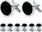 HONEY BEAR 8pcs set Cufflinks And Studs - Black Onyx, for Men Shirts Tuxedo Wedding Gift...