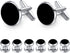 HONEY BEAR 8pcs set Cufflinks And Studs - Black Onyx, for Men Shirts Tuxedo Wedding Gift...