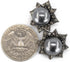 20 pcs Black Retro Metal Octagram Half Faux Pearl Sewing Shank Coat Buttons -25mm -1"...