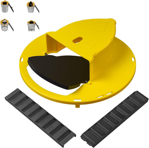 Mouse Trap Bucket Flip Lid, Multi Catch Humane Rat Trap for Indoor Outdoor, Reusable Mouse Catching Tool, 5 Gallon Bucket Compatible, Auto Reset F...