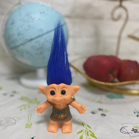 Good Luck Troll doll 7"(include hairs) tall Toy Action Figure troll for School Project?Arts Crafts?Party Favors (13-blue)...