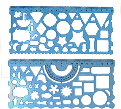 BronaGrand Plastic Templates Drawing Geometric Rulers Triangle Circle Drawing Ruler(Random Color)...