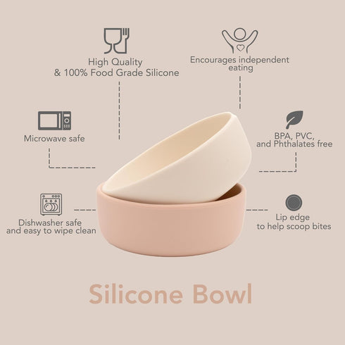 nouka Bowl | 100% Food-Grade Silicone | Comes With A Lip Edge | Non-Slip & Soft | Dishwasher Friendly | Shifting Sand | Size 10 Oz...