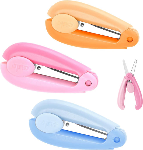 3 Pcs Safety Scissors for Kids Retractable Small Scissors Folding Travel Scissors Cute Craft Scissors for Toddler Crafts Children Arts Preschool T...