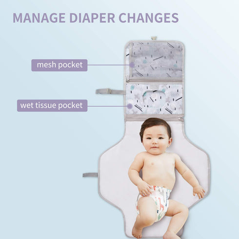 SUNVENO Baby Portable Changing Pad Waterproof Travel Changing Station Perfect for Baby Shower Gifts, Pink (Blue)...