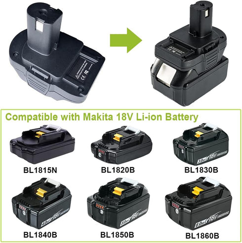 Battery Adapter for Makita 18V Lithium Battery to Ryobi 18V One+ Lithium-Ion Cordless Tool, Convert Makita 18V Battery BL1860B BL1850B BL1840 BL18...