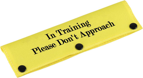 Funny Dog Leash Sleeve in Training Please Don't Approach Dog Leash Wrap Wrap Alert Hanging ID Patch Tag (Don't Approach-YE Sleeve)...