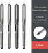 M&G 8 Pcs Fine Point Pen Liquid Rollerball Pens, 0.5mm Black Ink Pens Ultra Fine Point Pens Smooth Writing for Note Taking, Office School Supplies...