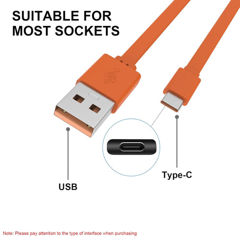 Charge 4 Type C Charger Cable Compatible with Flip 5, Charge 4, JRPOP Speaker, Endurance Peak, CHARGE4BLKAM Speakers (Orange)...
