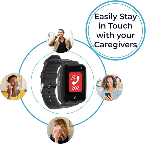 SOS Smartwatch for Seniors - Fall Alert, Medical Monitoring, Life Alert Emergency Panic Button, Assistive Speaker & Phone Medical Alert System, Bu...