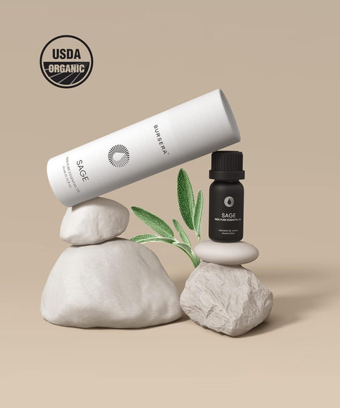 Bursera Organic Sage Essential Oil, Tree Planted with Every Order, 100% Pure USDA Organic Sage Oil, 10ml Undiluted High Grade Natural Sage Oils fo...