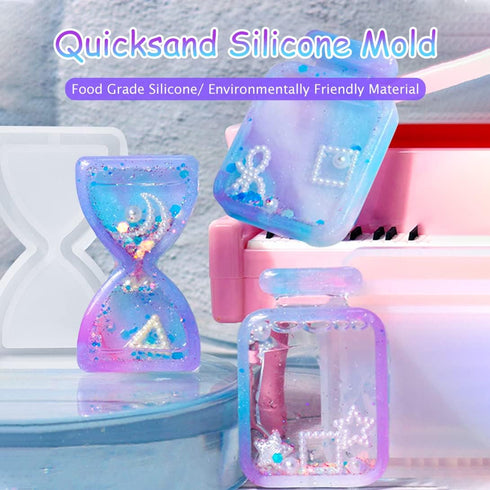 Resin Shaker Quicksand Mold Resin Charm Molds with 10 Seal Films Epoxy Resin Casting Molds for DIY Making Charm Keychain Pendant Jewelry Craft...