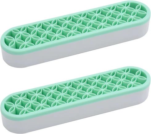 2 PCS Green Silicone Makeup Brush and Cosmetic Storage Boxes...