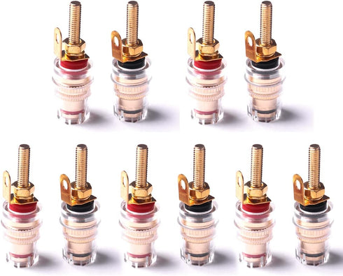 Atoplee Speaker Terminal Binding Post 5 Pair Banana Plug Socket Connector for Amplifier Speaker Terminal Connector...