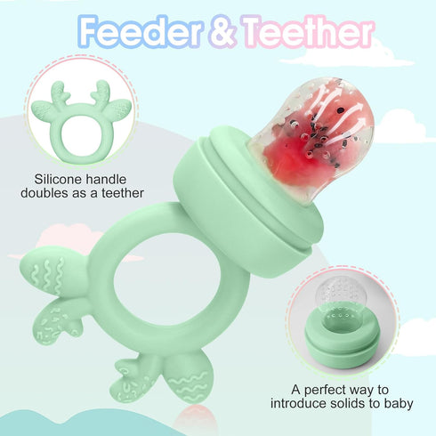2 Sets Silicone Breastmilk Popsicle Molds with Baby Food Feeder, BPA Free Fruit Feeder Pacifier with Frozen Ice Tray for Baby Feeding Safely, Infa...