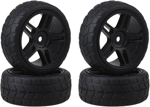 12mm Hub Wheel Rims & Rubber Tires Compatible with RC 1/10 on-Road Touring Racing Drift Car(Pack of 4)...