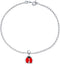 Bling Jewelry Garden Red Ladybug Queen Bumble Bee Charm Anklet Link Ankle Bracelet For Women Teens 14K Gold Plated .925 Sterling Silver Adjustable...