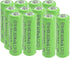 12 Packs 1.2V AA 300mAh Ni-MH Rechargeable Batteries for Solar Lights (AA Size)...