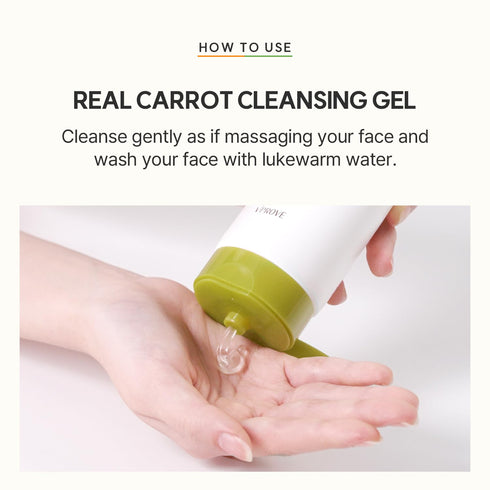 VPROVE Real Carrot Cleansing Gel 200ml 6.76 fl. oz. | Low pH Facial cleanser | Cleansing foam | Foam Cleanser | Hydrating | Soothing | Korean Skin...