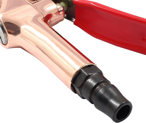 High Power Air Blow Gun with Rubber Guard, Industrial Household Air Nozzle Blow Gun, Aluminum Air Blower Gun Air Compressor Accessories - Rose Gol...
